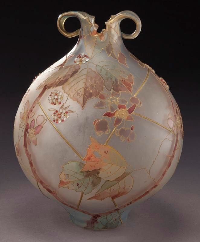 Artwork by Mount Washington Glass, Mt. Washington Royal Flemish vase, Made of Glass