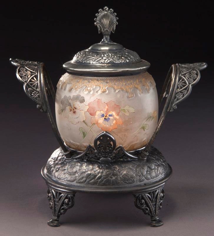 Artwork by Mount Washington Glass, Mt. Washington Royal Flemish pickle castor, Made of Glass