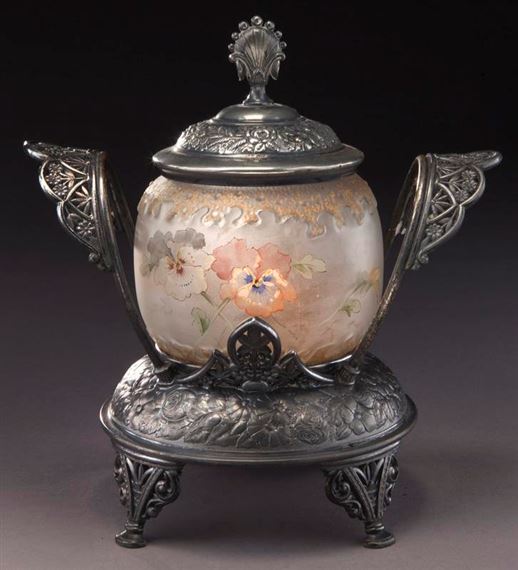 Mt. Washington Royal Flemish pickle castor by Mount Washington Glass, Circa - 1890.