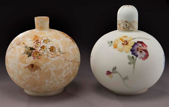 (2) Mt. Washington Crown Milano vases
