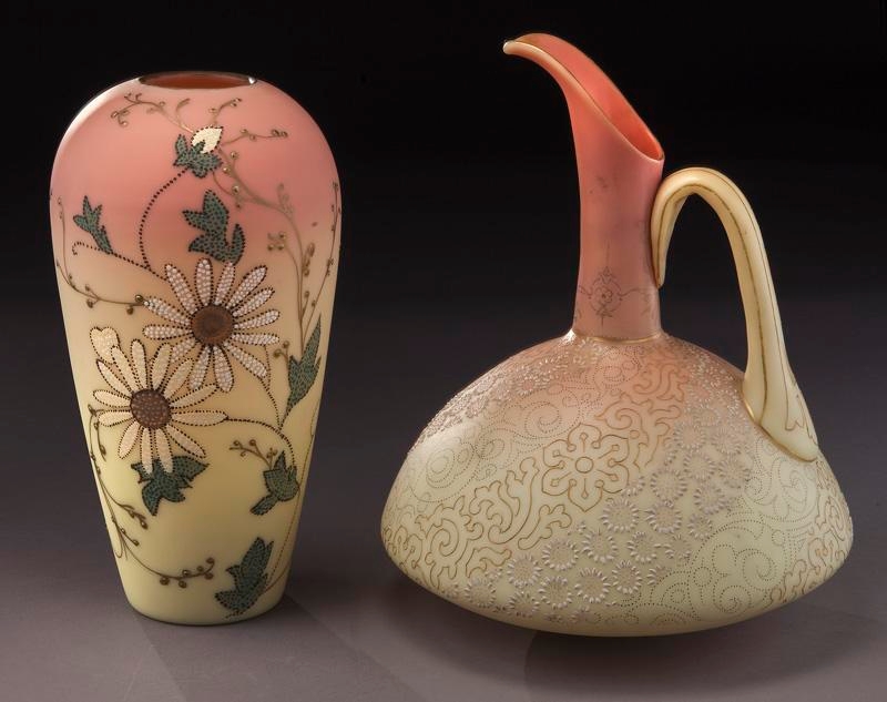 Artwork by Mount Washington Glass, Mt. Washington Burmese items, Made of Glass