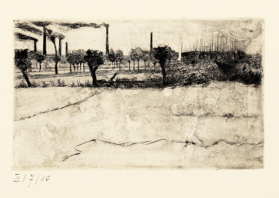 Artwork by Umberto Boccioni, PERIFERIA (O DINTORNI DI MILANO), Made of Etching and dry-point