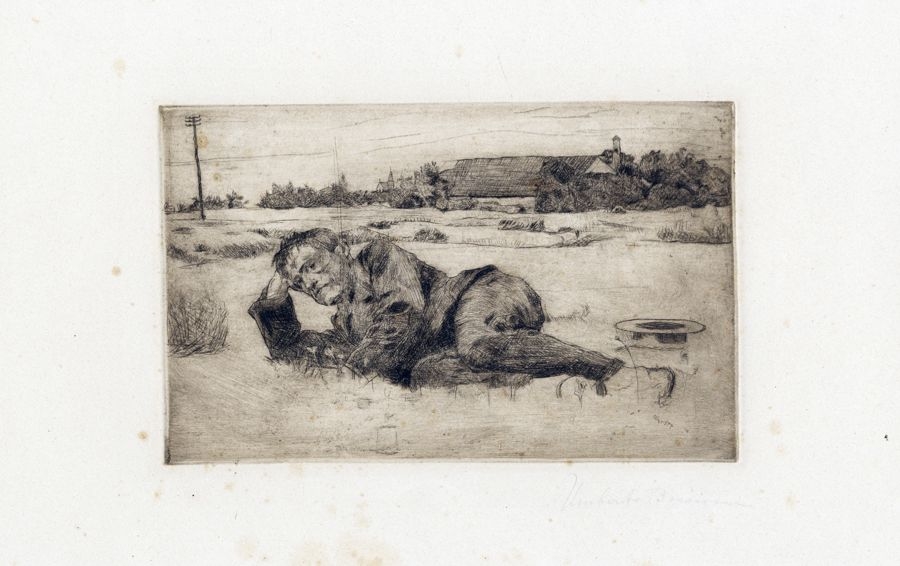 Artwork by Umberto Boccioni, FIGURA DISTESA (MARIO SIRONI), Made of Etching and dry-point