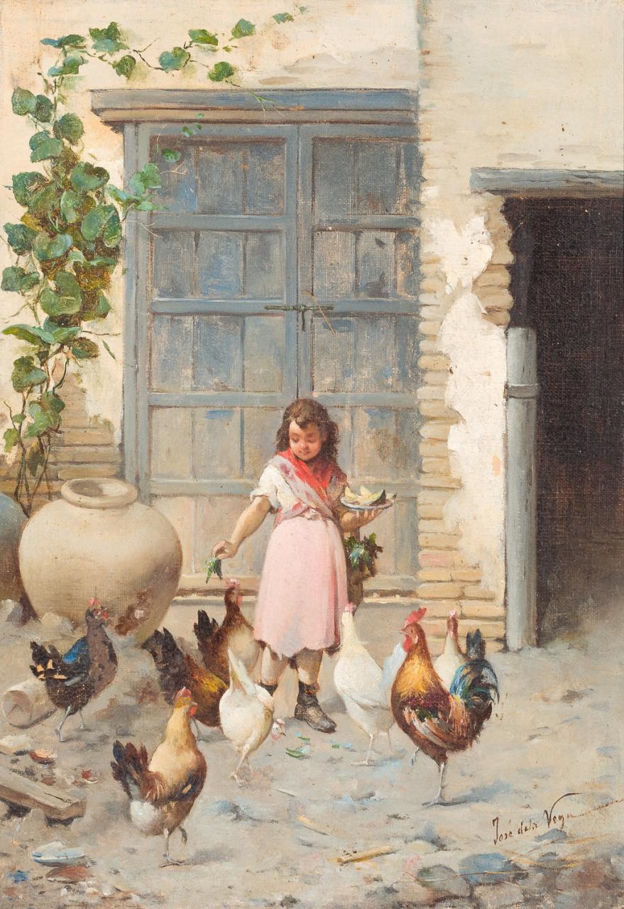 Artwork by Jose de la Vega y Marrugal, Escenas infantiles, Made of Couple of oil paintings on canvas