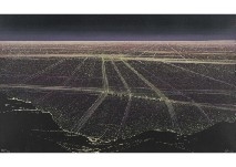Artwork by Nagaoka Shusei, Night view of Los Angels, Made of screenprint