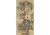 Artwork by Kaisen Oda, Guan Yu Statue, Made of Ink and color on silk