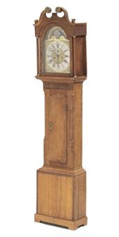 A George III oak longcase clock with brass dial - Ed. Grates