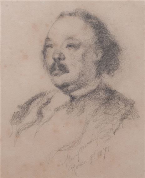 Shoulder-Length Portrait of Gustave Flaubert by Henry Monnier, 1871