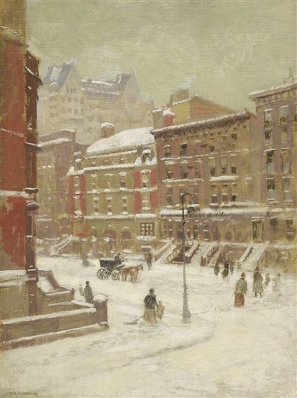New York City Scene by Paul Cornoyer