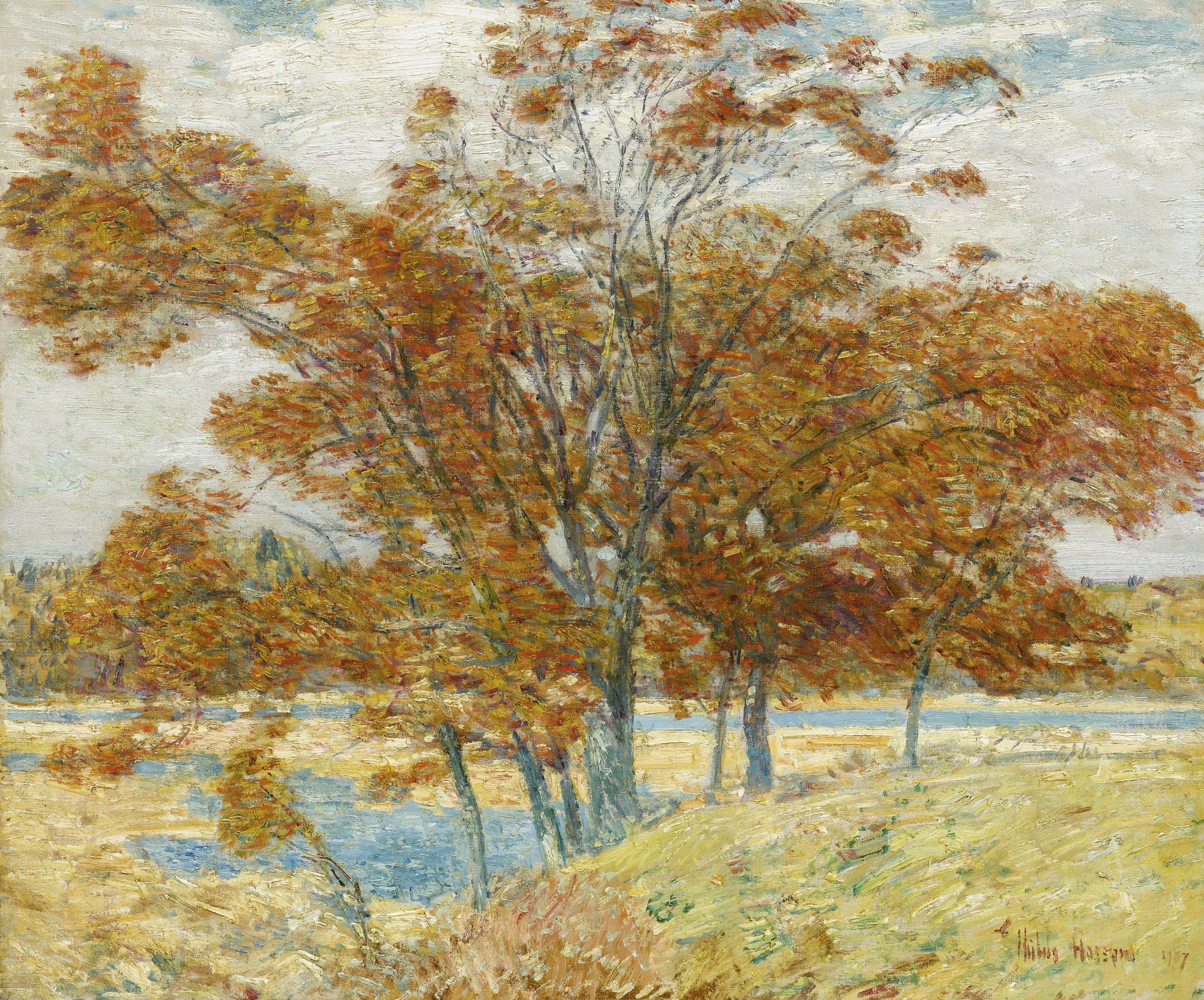 Artwork by Childe Hassam, Bouquet of Oaks, Made of oil on canvas