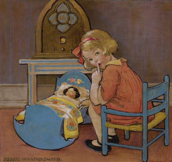 Shh…Baby Sleeping by Jessie Willcox Smith, circa 1932