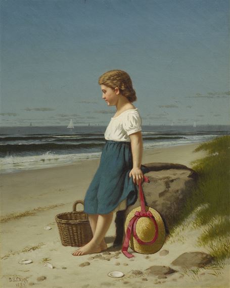 Young Girl at the Seashore by Samuel S. Carr, 1881