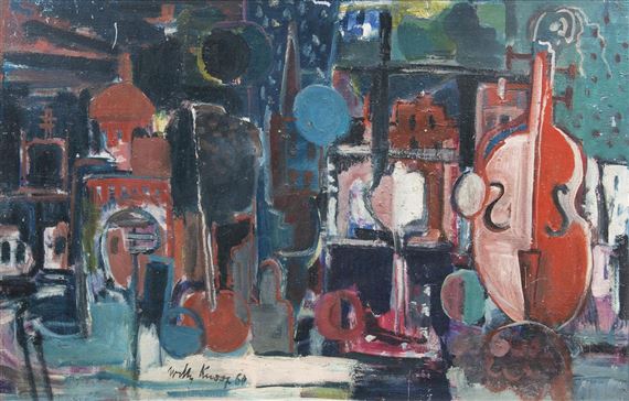 Still Life with Cello by Willy Knoop, 1960