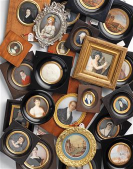 A portrait miniature of a gentleman wearing coat, waistcoat, frilled chemise and tied stock. - Jean Bonvoisin