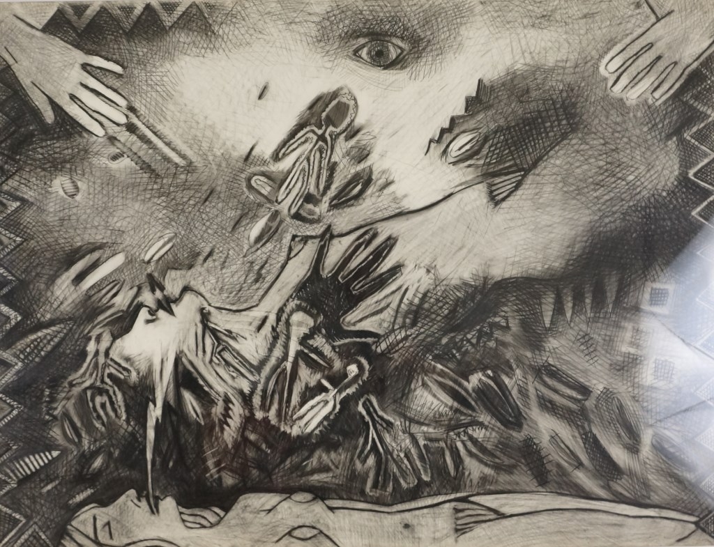 Artwork by Karin Broker, DREAMING OF X #1, Made of pastel on paper