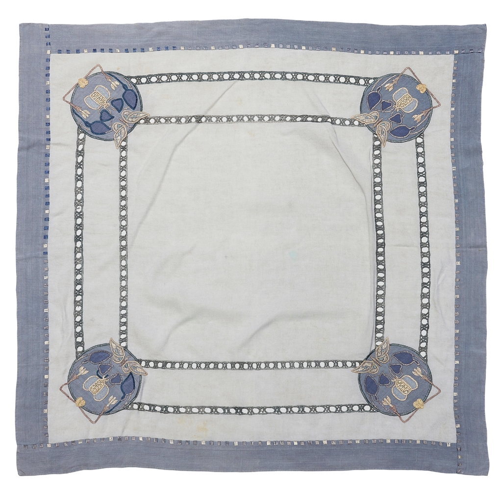 Artwork by Ann MacBeth, TABLECLOTH, Made of EMBROIDERED LINEN