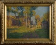 "Chemin de ferme ensoleillé" by Emmanuel Vierin, Belgian School