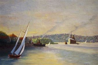 Steamer in Sydney Harbour - Jeni Merrilees