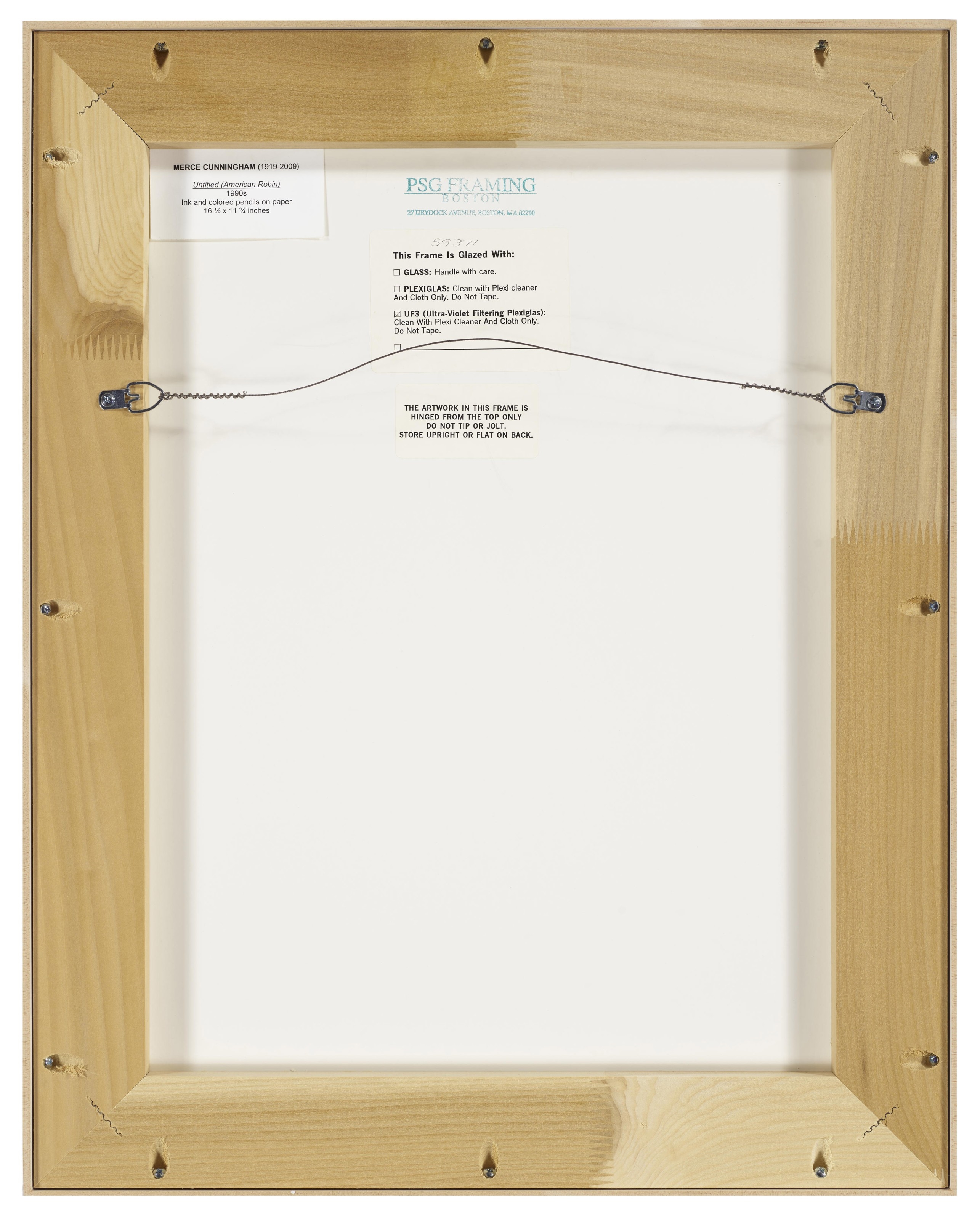 Artwork by Merce Cunningham, Untitled (American Robin), Made of ink and color pencil on paper