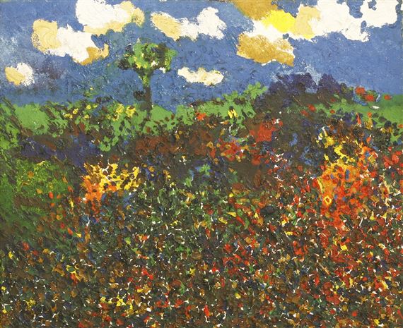Philip Sutton | LANDSCAPE WITH CLOUDS (1957) | MutualArt