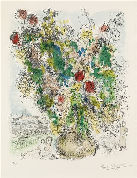 Marc Chagall | Roses et Mimosa (1975) | MutualArt