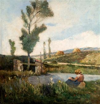 Joven junto al río - Jean Simon