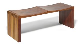 Banco Ressaquinha - Two seater solid mahogany bench - Mauricio Azeredo
