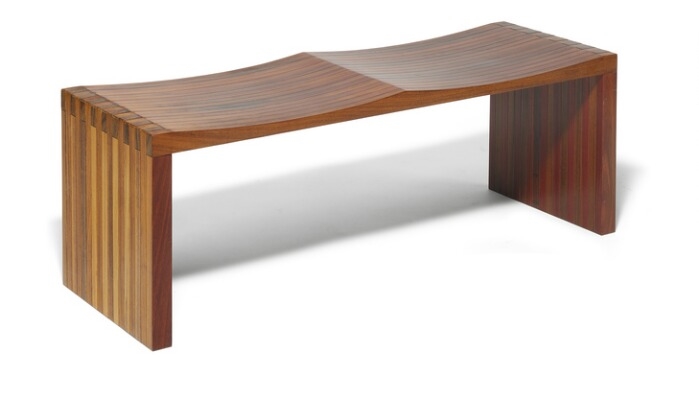 Artwork by Mauricio Azeredo, Banco Ressaquinha - Two seater solid mahogany bench