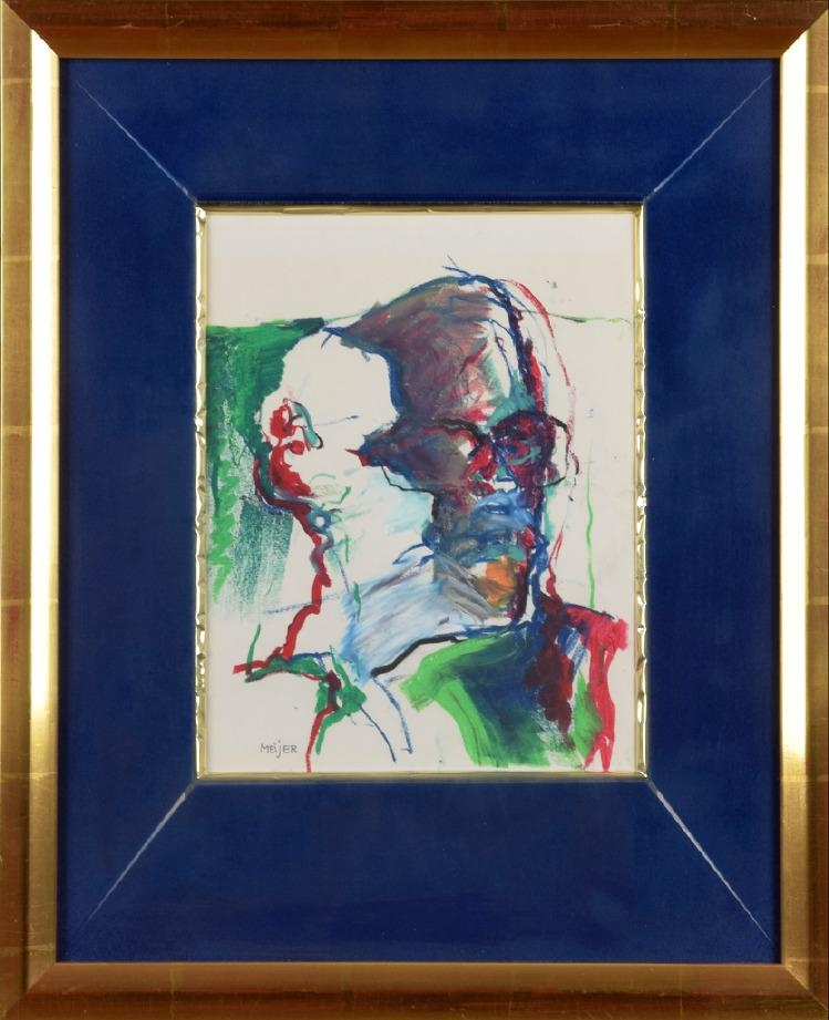 Artwork by Sture Meijer, Portrait, Made of Mixed technique on paper