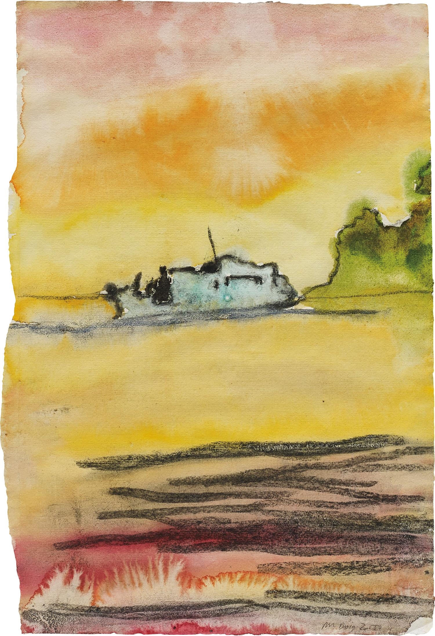 Peter Doig | Figure in a Mountain Landscape (1996) | MutualArt