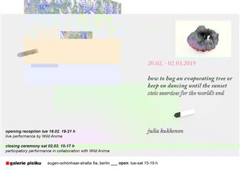 Julia Kukkonen: How to hug an evaporating tree or keep on dancing until the sunset / stoic exercises for the world’s end - Galerie Pleiku