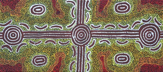 "Mulga Worm Dreaming" by Kathleen Martin Nungurrayi, 2018