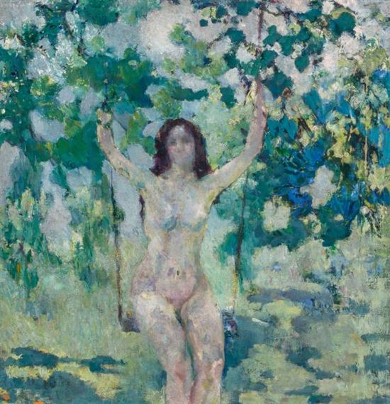 The Garden Swing by Arthur Beecher Carles, circa 1921