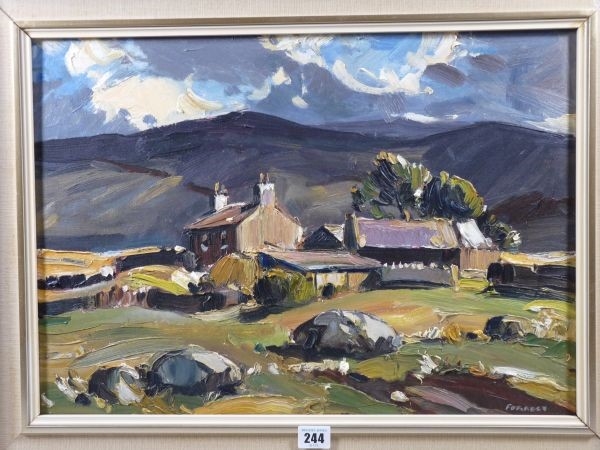 Artwork by Edwin Vincent Forrest, `Welsh Hill Farm No. 1 Caernarfon`, Made of oil on board