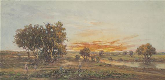 Untitled (Landscape) by Ustad Allah Bux, Painted circa 1950s