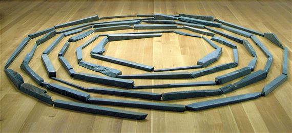 Green Slate Spiral by Richard Long, Executed in 1980