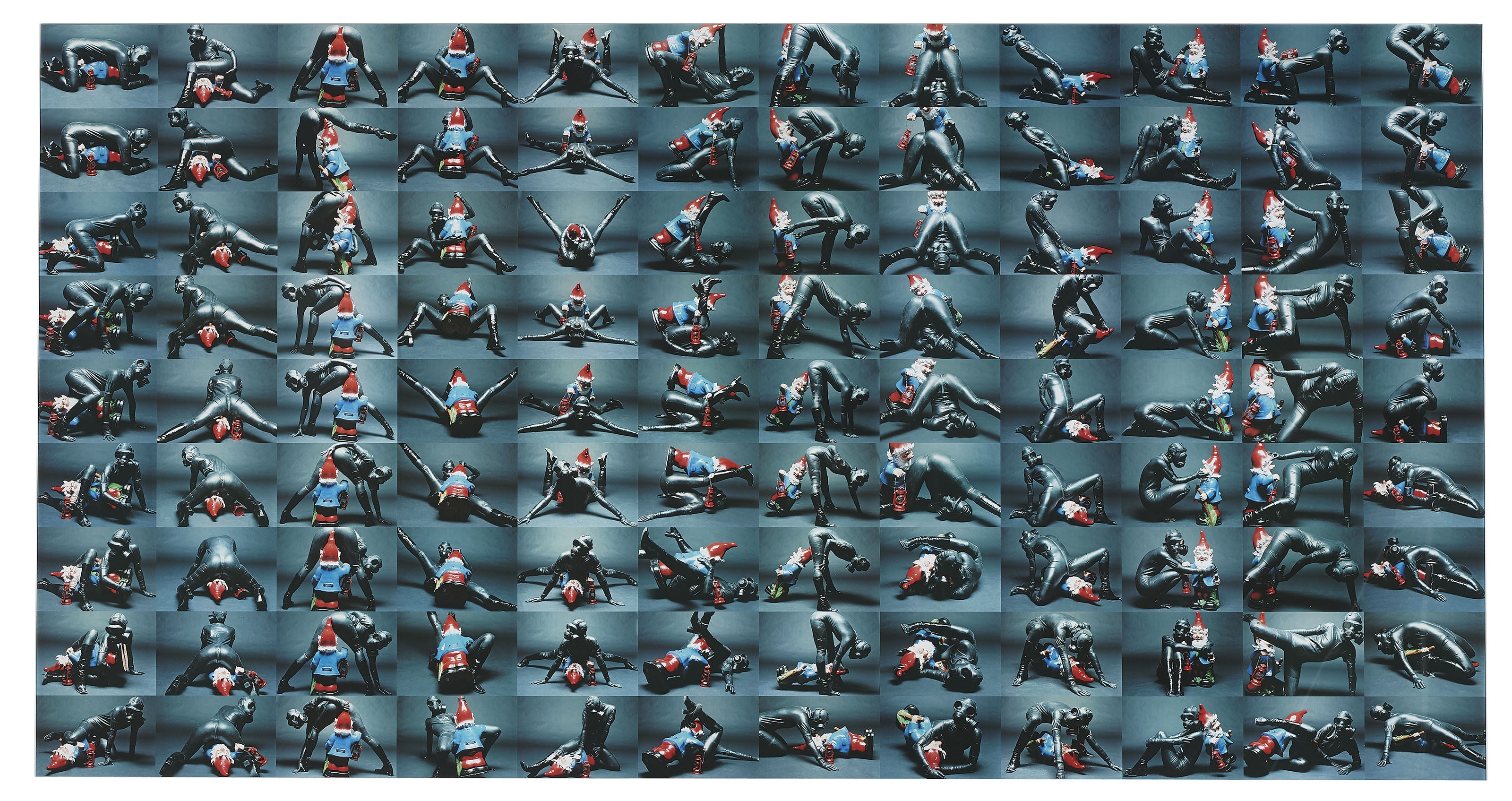 Artwork by Olaf Martens, Karmasutra, Rubber and Dwarf, Made of c-print face-mounted on Plexiglas