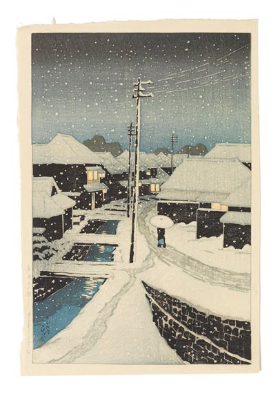 Yuki ni kure no Terashima mura (Evening Snow at Terashima Village)