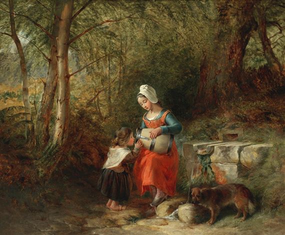 Mother and child at the spring by Edward John Cobbett, 1851