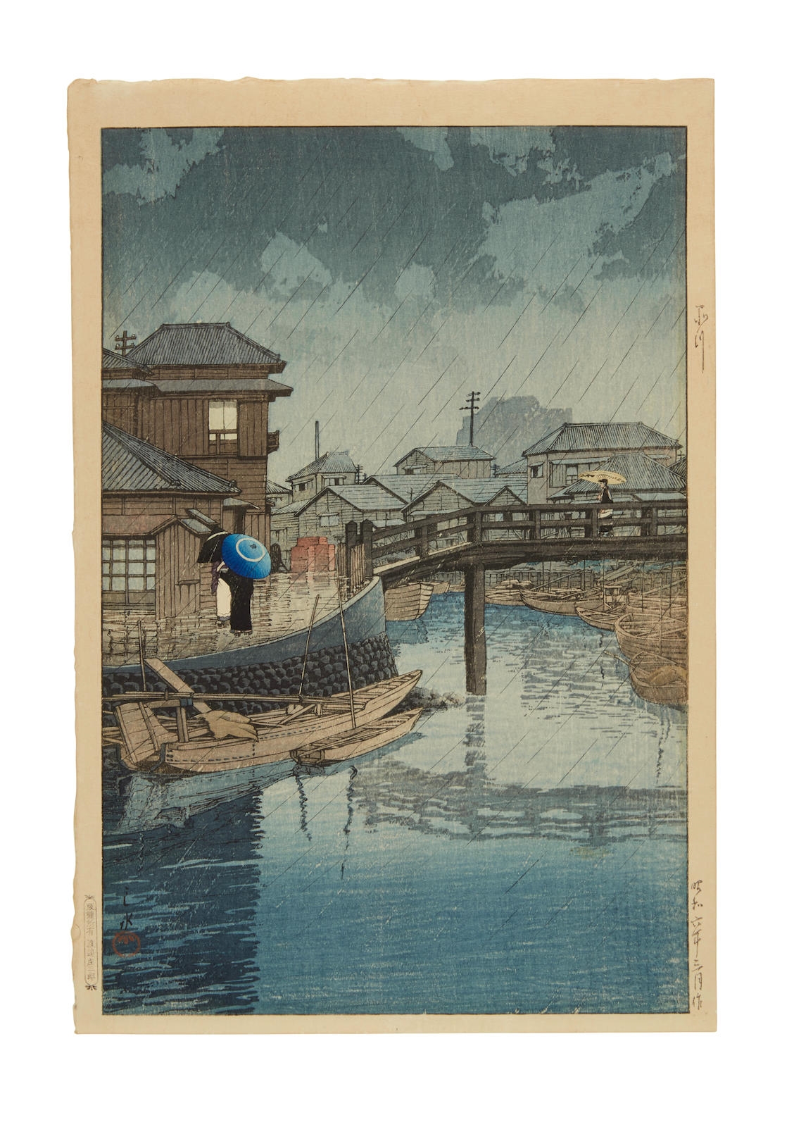 Artwork by Hasui Kawase, Shinagawa (Shinagawa), Made of oban tate-e print
