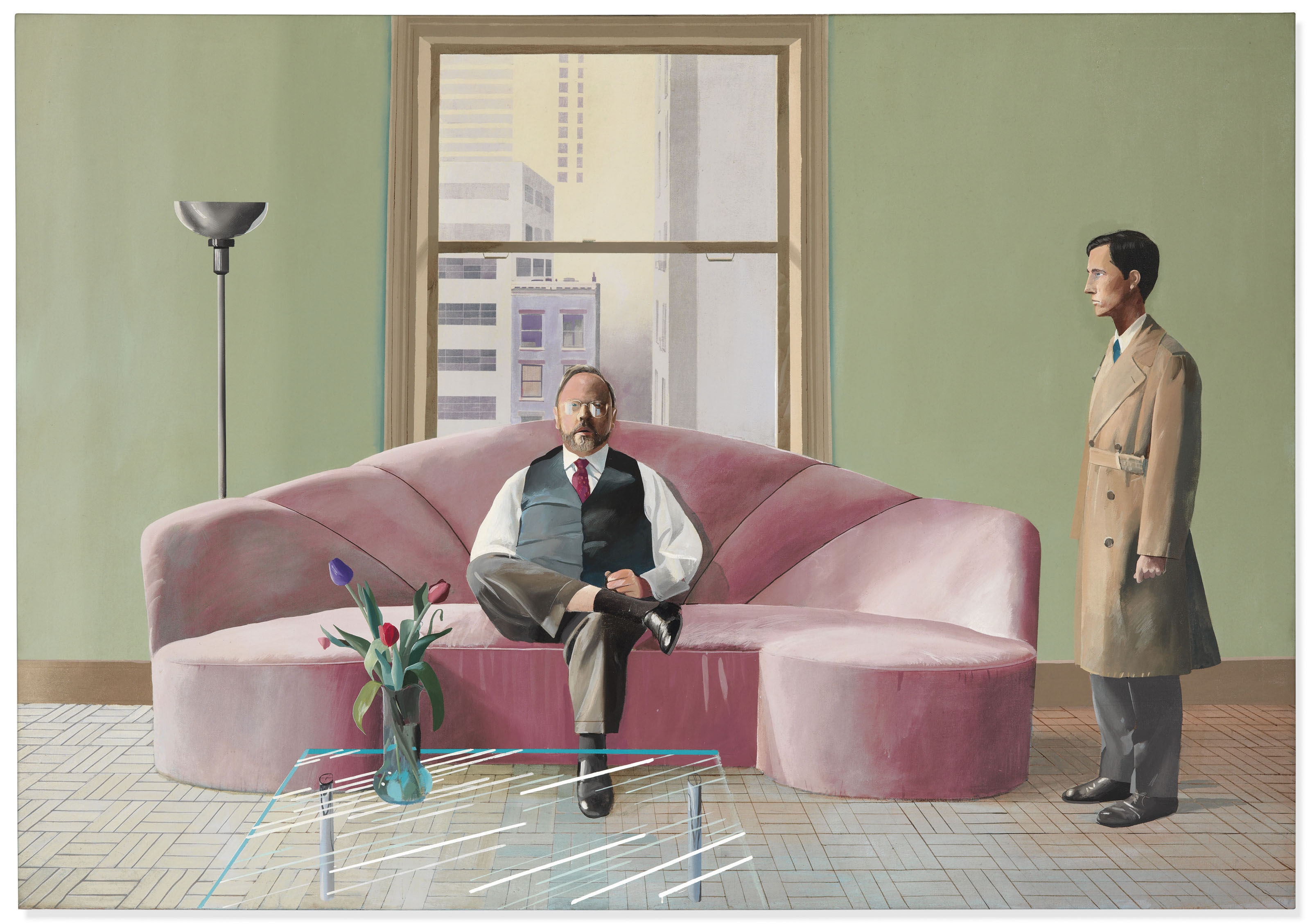 Artwork by David Hockney, Henry Geldzahler and Christopher Scott, Made of acrylic on canvas