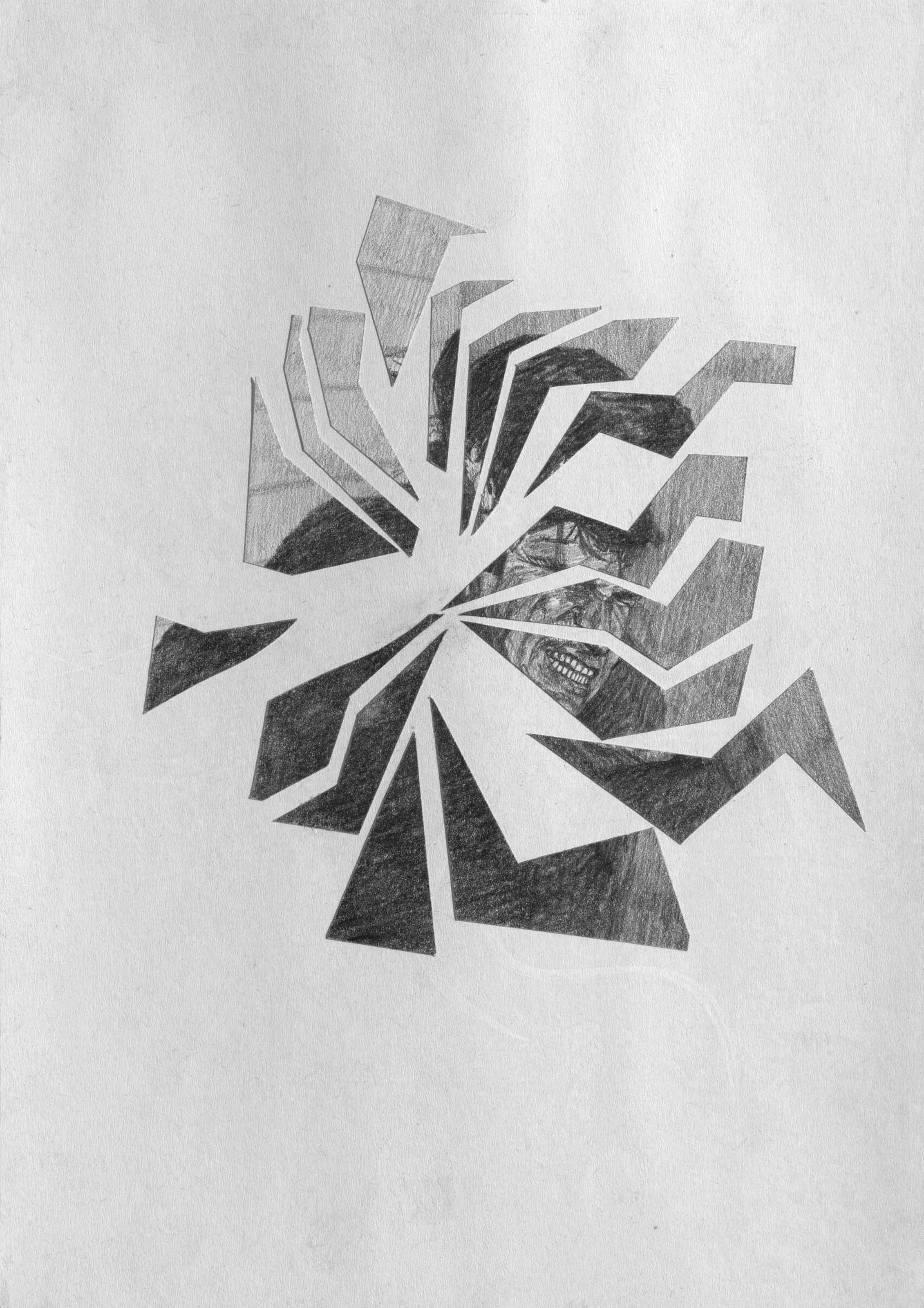 Artwork by Olivia Plender, The Masterpiece Part 4 - A Weekend in The Country, Made of graphite and printed paper collage on paper, in twenty-four parts