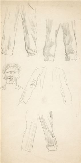 Study voor a drawing in the newspaper "Vooruit by Frits van den Berghe, 1933