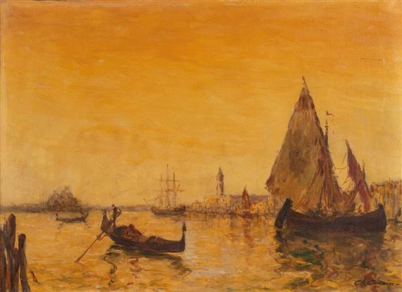 Vue de Venise depuis la lagune by Charles Eugène Cousin