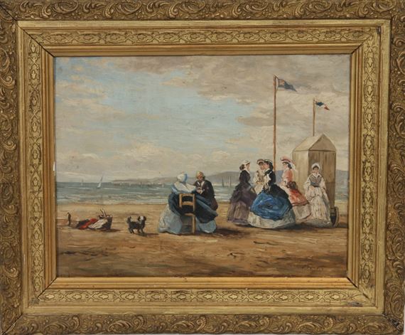 Plage de Trouville Animee by Georges Jules Ernest Binet, Early 20th century