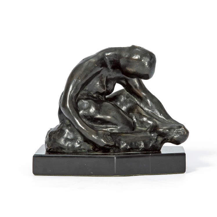 Nu feminin assis se tenant le pied gauche dit aussi 《Etude pour Devant la Mer》 by Auguste Rodin, conceived 1907, casted 1972