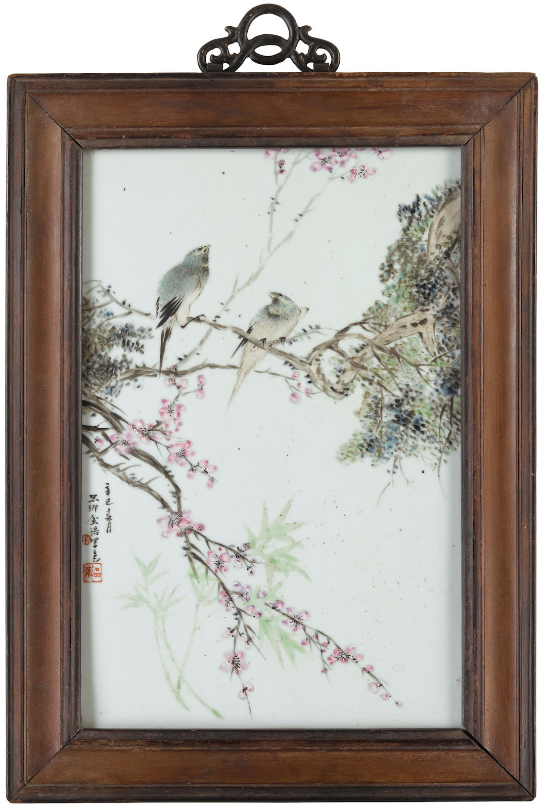 Artwork by Jin Pinqing, A Qianjiangcai Enameled Porcelain Plaque, Made of Enameled Porcelain Plaque