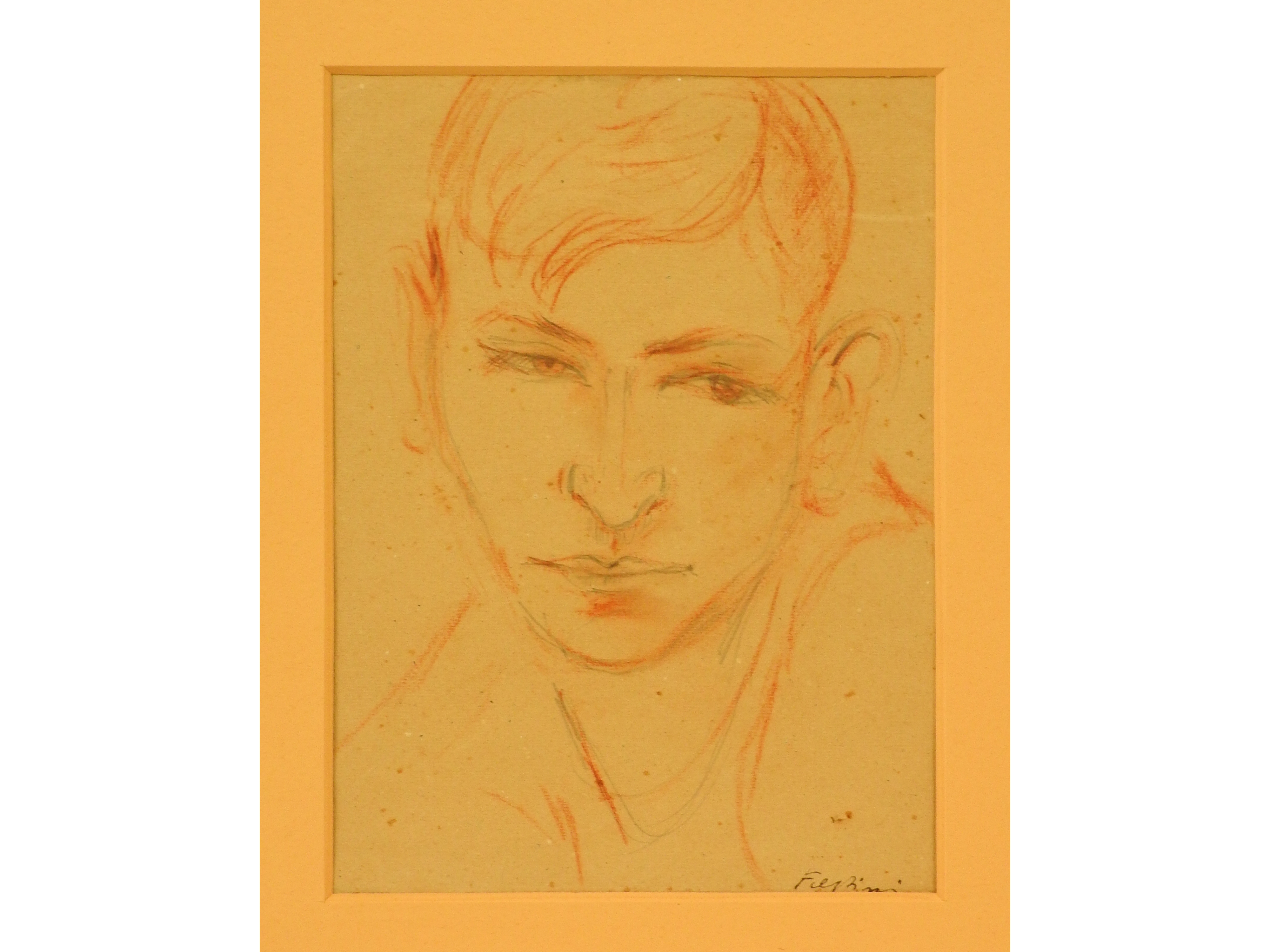 Artwork by Filippo de Pisis, Portrait of a Boy, Made of pencil and red chalk on paper