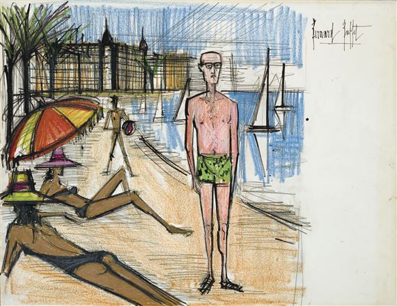 Bernard Buffet | La Plage à Cannes, Illustration pour «Un Certain 