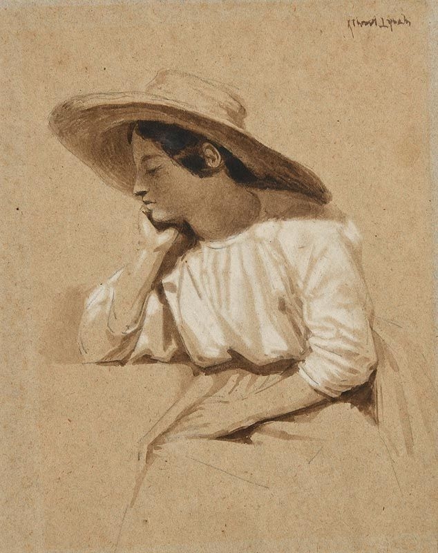 Artwork by Albert Lynch, Peruvian Girl, Made of watercolour